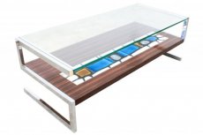 S-Shaped Ceramic Tiled Coffee Table from De Nisco